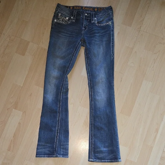 Rock Revival Women's Mid Rise Boot Sapphire Jeans Size 26 - Picture 11 of 12